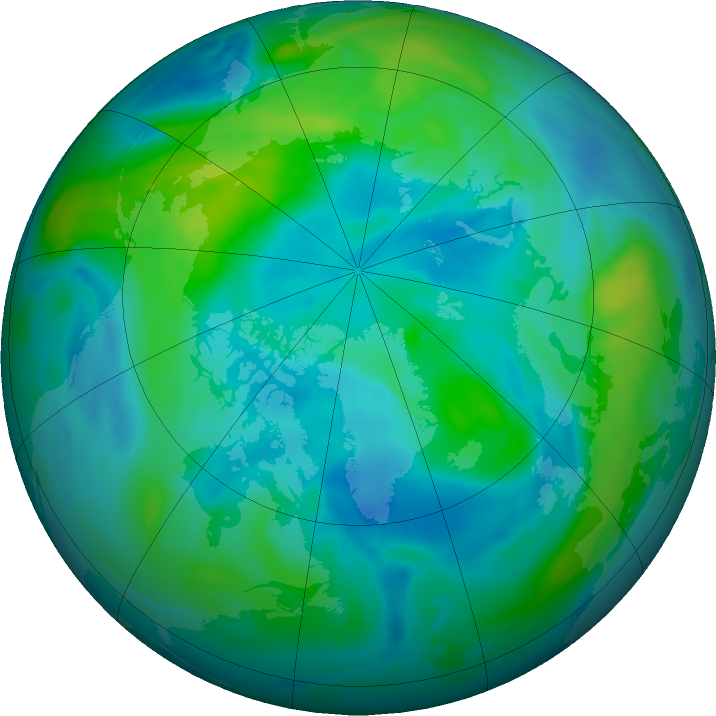 Arctic ozone map for 25 September 2022